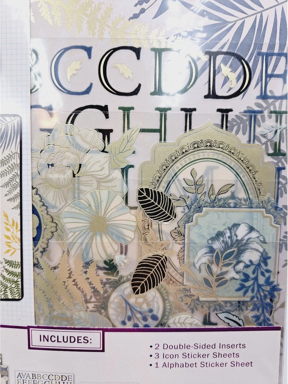 Metallic Fern Botanical Nature Binder Decor Stickers Scrapbook DIY Crafts School
